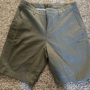 Joseph Abboud Green Flat Front Shorts Tailored Cotton Blend